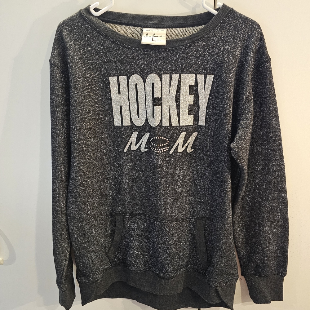 J. America Women's Dark Gray Hockey Mom Sweatshirt